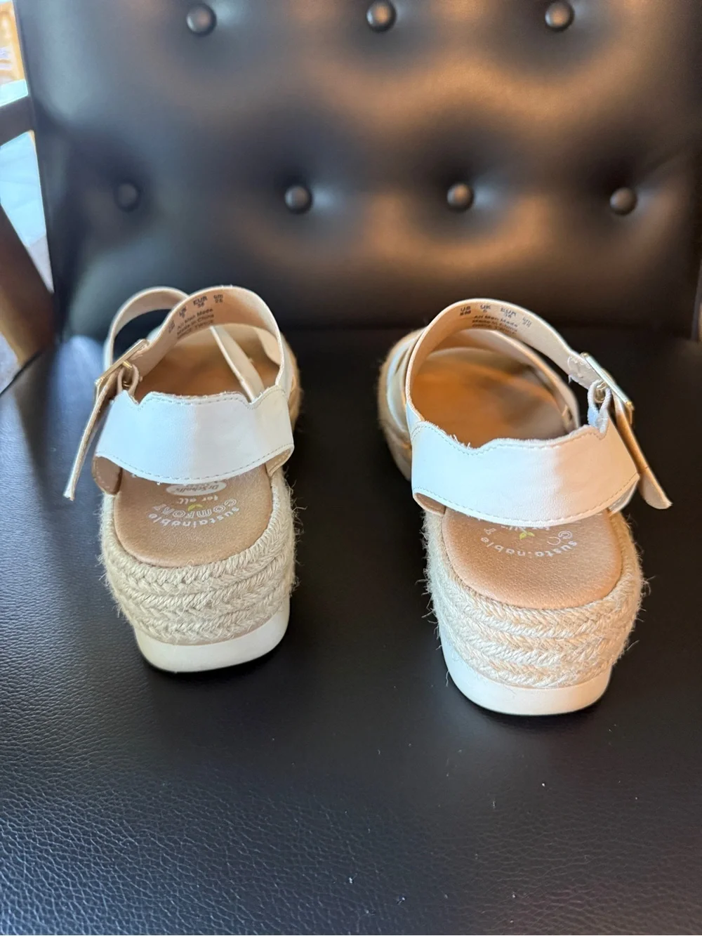 Women’s Dr Scholl’s  White Espadrille Platform Sandals - Classic Strappy Design